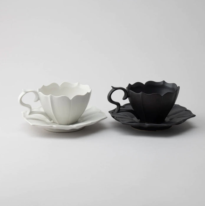 Porcelain Teacup & Saucer - Black