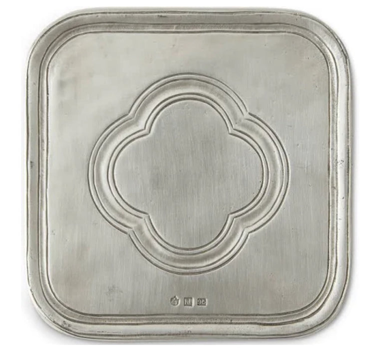 Square Bottle Coaster Match Pewter