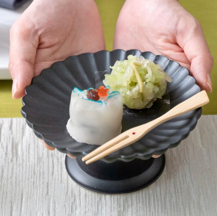 Porcelain Footed Compote - Black