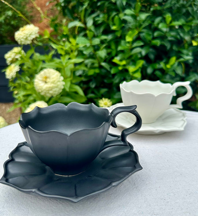 Porcelain Teacup & Saucer - White