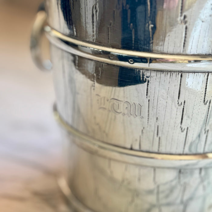 Vintage Silver Faux Bois Ice Bucket