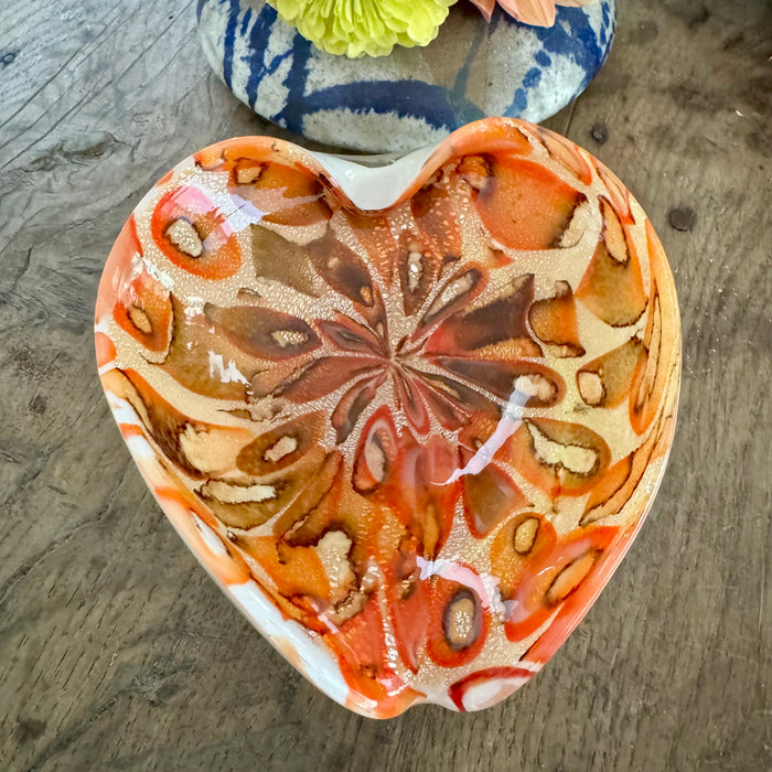 Vintage Murano Bowl Heart Shape
