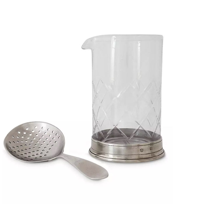 Mixing Glass & Strainer Set Pewter