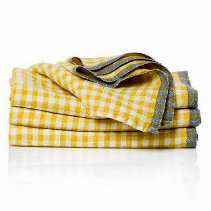 Napkin Dijon w/Grey Edge Gingham