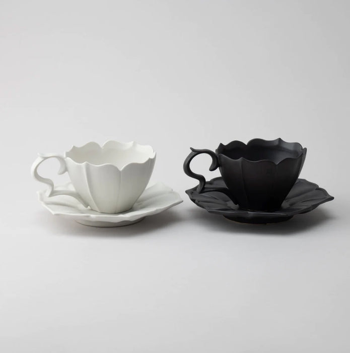 Porcelain Teacup & Saucer - White
