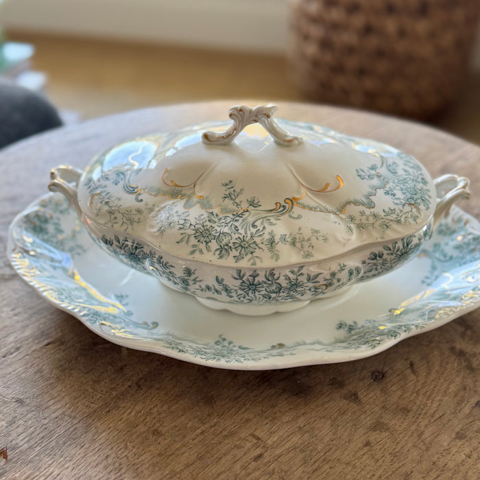 Vintage English Covered Dish & Platter