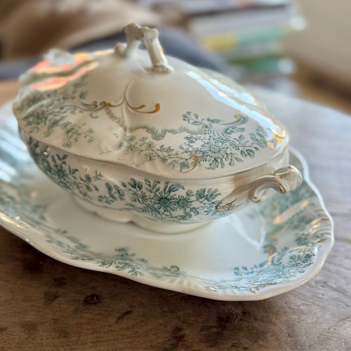 Vintage English Covered Dish & Platter