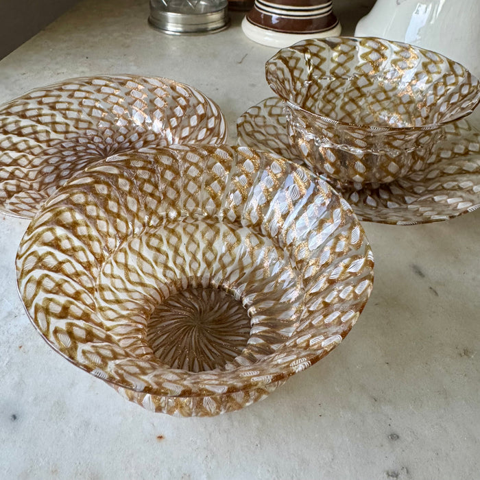 Vintage Murano Glass Bowls & Saucers