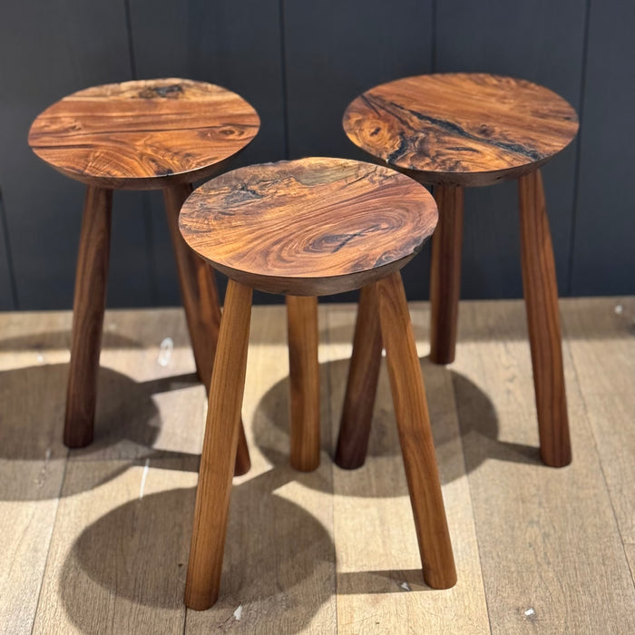 Complex Grain Black Walnut Stool