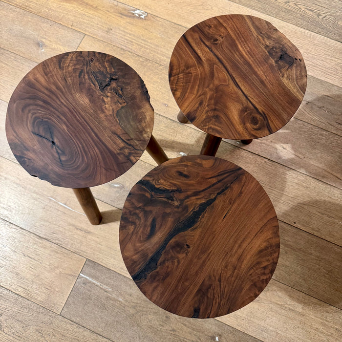 Complex Grain Black Walnut Stool