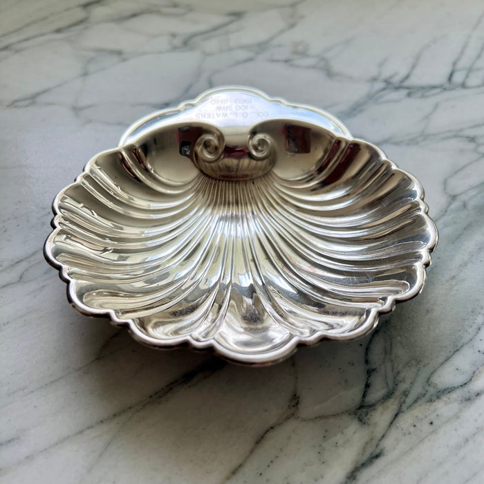 Vintage Sterling Engraved Shell Dish