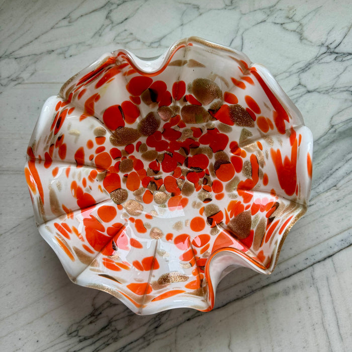 Vintage Orange Murano Bowl 9.5"