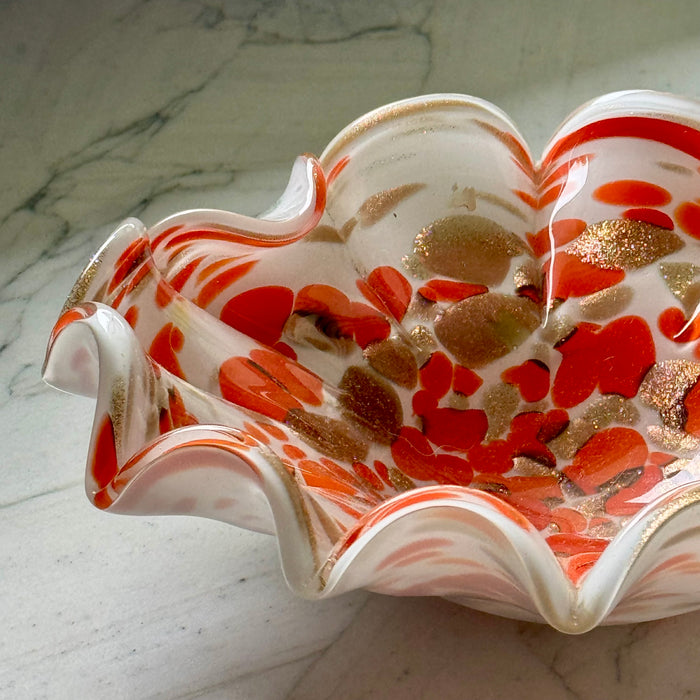 Vintage Orange Murano Bowl 9.5"