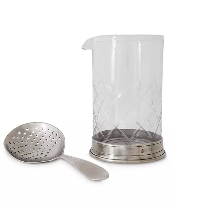 Mixing Glass & Strainer Set Match Pewter