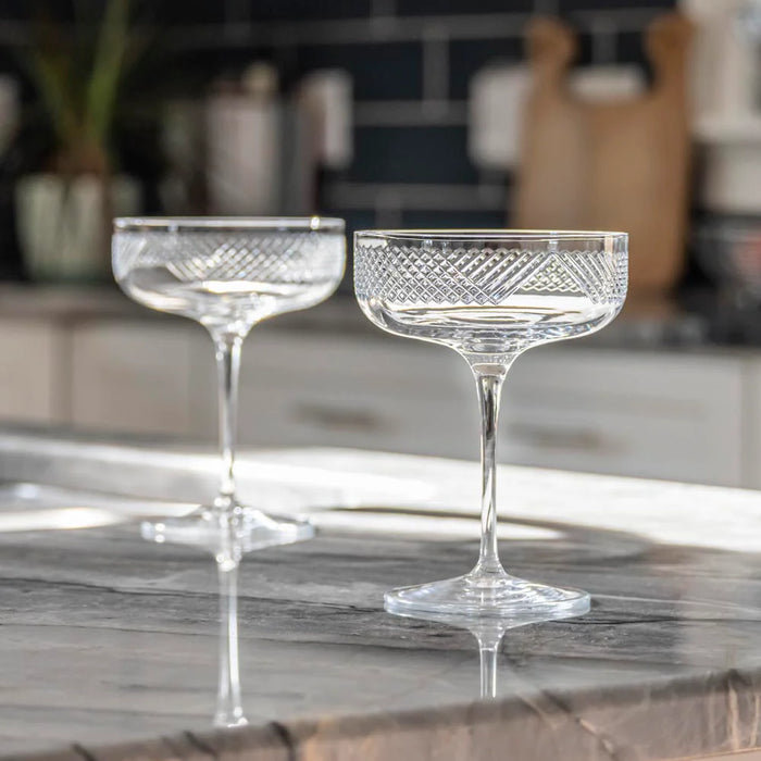 Etched Coupe Glass