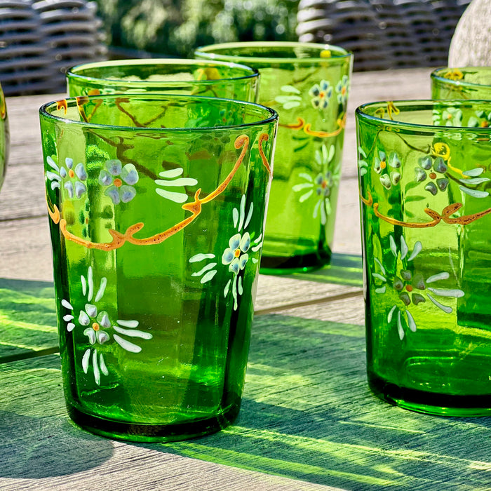 Vintage Lemonade Set Green Glass