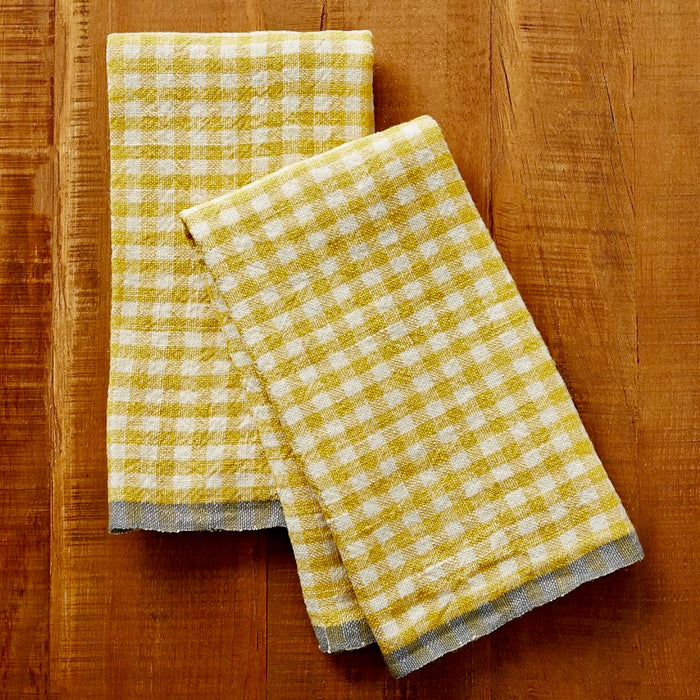 Kitchen Towel Dijon w/Grey edge Gingham