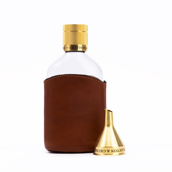 Glass Flask, Leather Wrapped