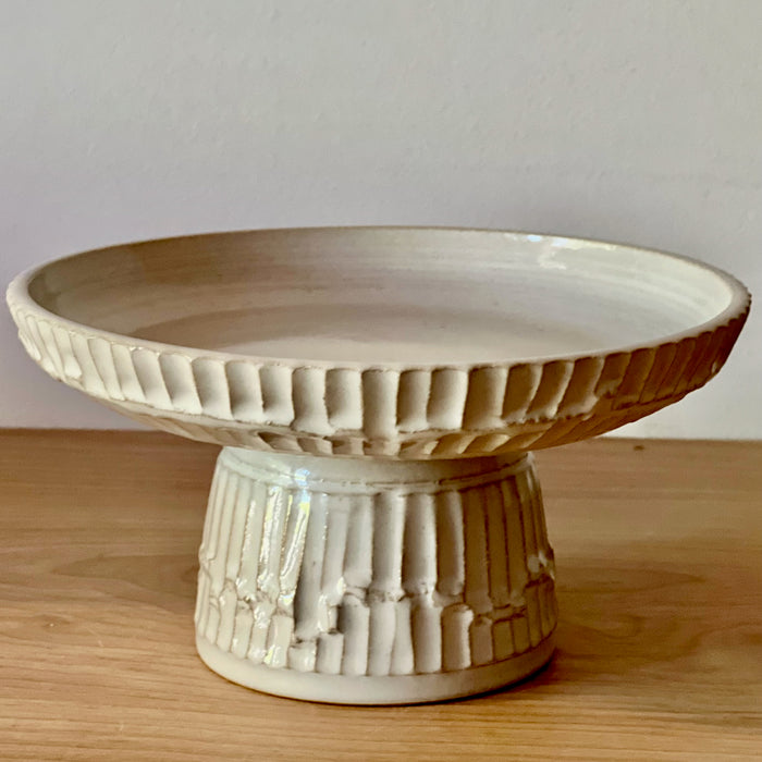 Small Pedestal Bowl - Lucent White