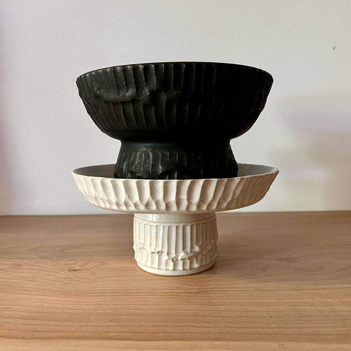 Small Pedestal Bowl - Lucent White