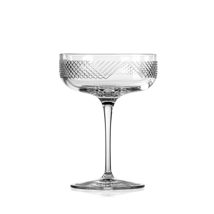 Single Etched Coupe Glass