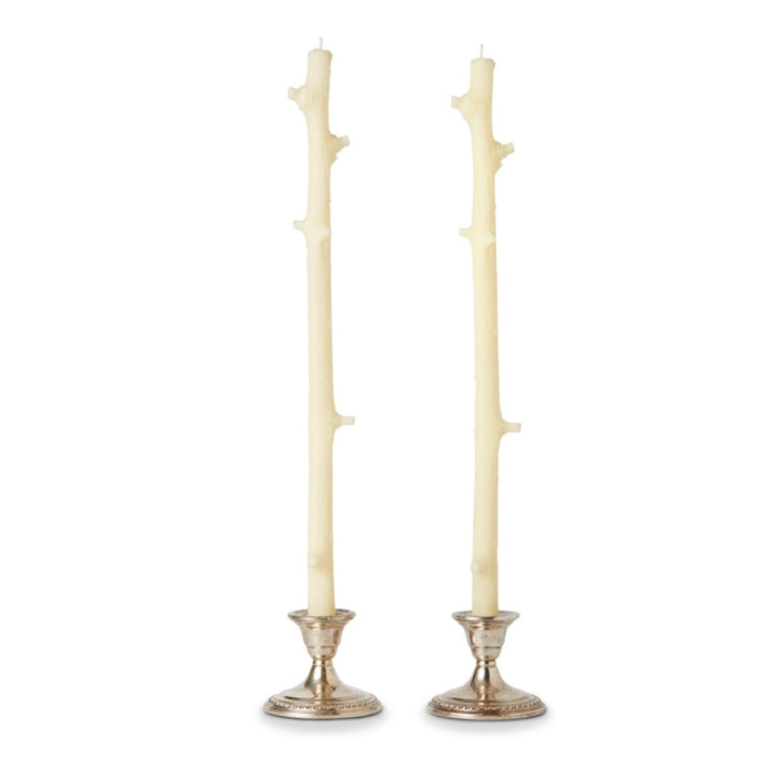 Hemlock Stick Candles  Pair - Ivory