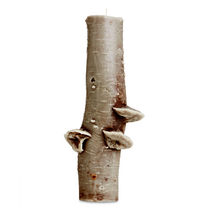 Birch Pillar Candle - Large Light Brown
