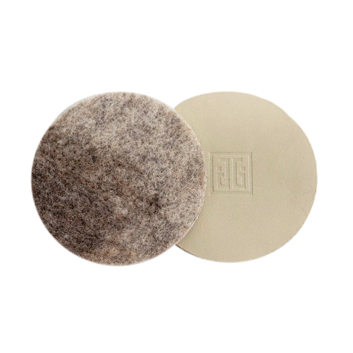 Felted Wool and Leather Coasters - Set of 4